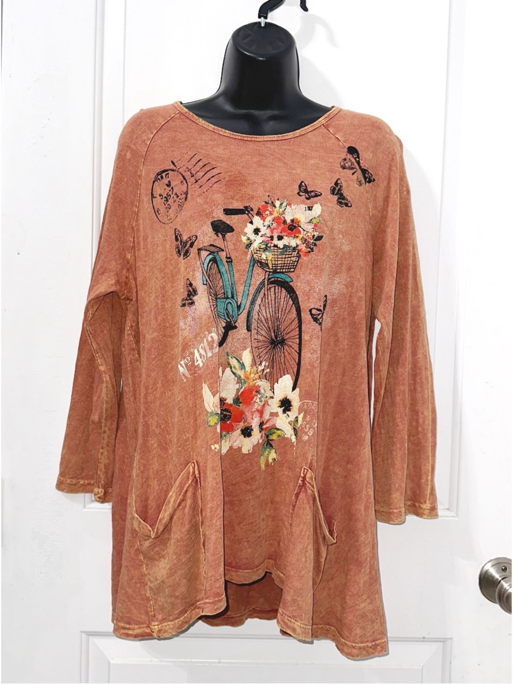 Jess & Jane mineral-washed cotton tunic top- Medium